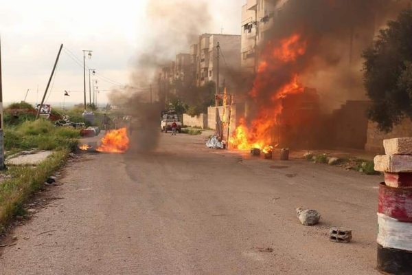 صورة الحريق في ضاحية درعا