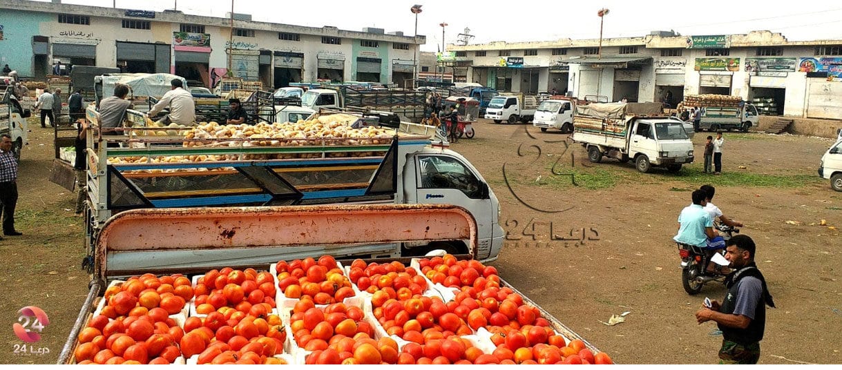 سوق الهال في بلدة طفس في الريف الغربي من محافظة درعا جنوب سوريا