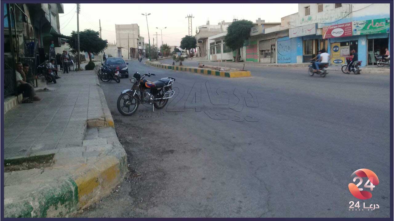 احد شوارع مدينة انخل في ريف درعا الشمالي