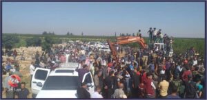 تشييع شادي السرحان و ياسين الصلخدي في مدينة طفس في ريف درعا الغربي
