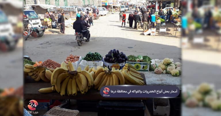 أسعار اللحوم والخضروات والفواكه في درعا اليوم 24-12-2020