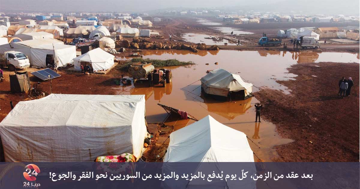 مخيم للنازحين السوريين في ادلب