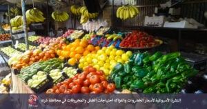 النشرة الأسبوعية لأسعار الخضروات والفواكه وبعض المواد في محافظة درعا