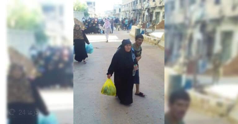 نزوح اهالي درعا البلد