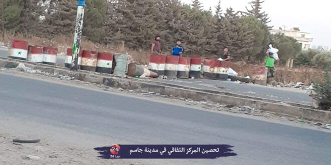 حظر تجول في مدينة جاسم 2 تدشيم وتحصين المركز الثقافي في مدينة جاسم