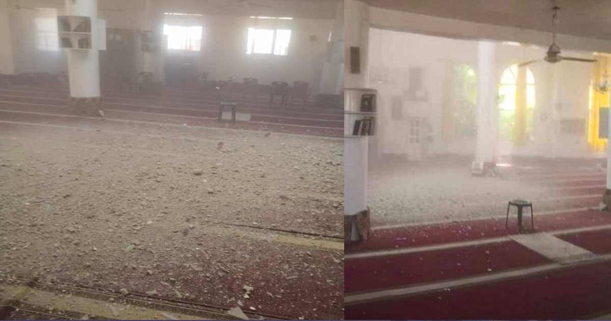 قذيفة هاون على مسجد في درعا البلد