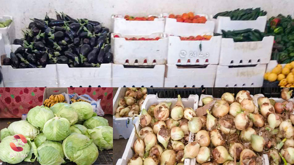 محل لبيع الخضروات في ريف درعا الشرقي