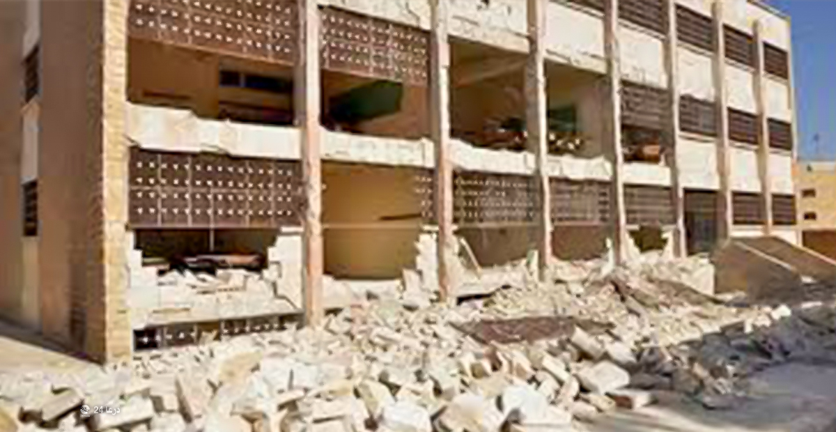 مدرسة مدمّرة في مدينة درعا