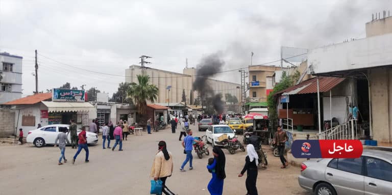 انفجار عبوة ناسفة في سيارة بازرع