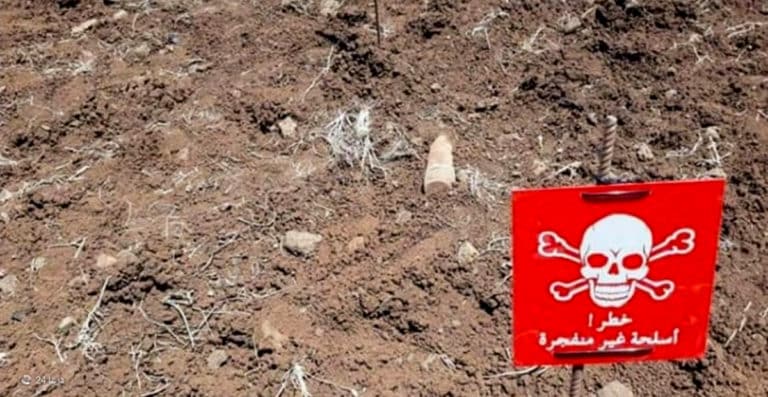 مناشدة من أهالي سطح زهنان بعد تلوث أكثر من 100 دونم بالألغام في اللجاة