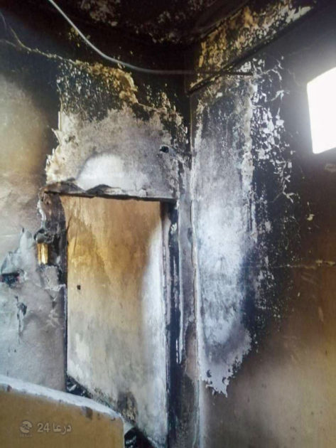 صور من حرق المنزل الذي كان يتحصن به عبيدة واياد جعارة5