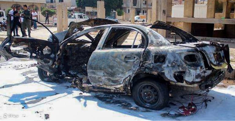انفجار عبوة ناسفة كانت مزروعة بسيارة تعود لأحد العناصر الأمنية