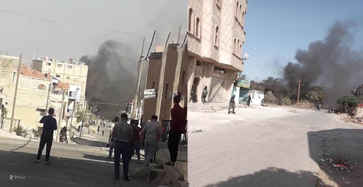 تفجيرات واشتباكات في مدينة جاسم في ريف محافظة درعا الشمالي