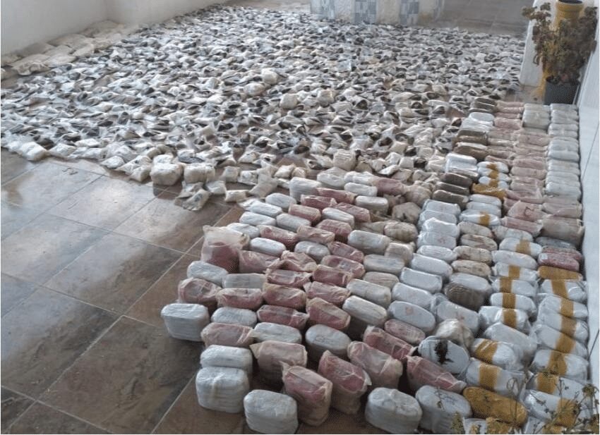 صورة للمخدرات التي تم ضبطها من قبل الجانب الأردني. مصدر: عمون