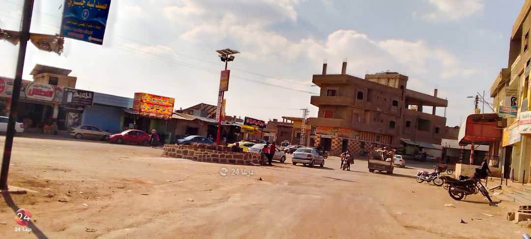 الساحة الرئيسية وسط بلدة الغارية الشرقية في الريف الشرقي من محافظة درعا