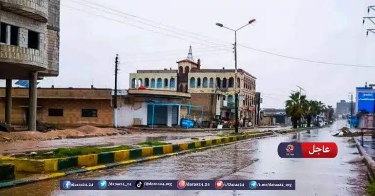 من شوارع مدينة إنخل في الريف الشمالي من محافظة درعا