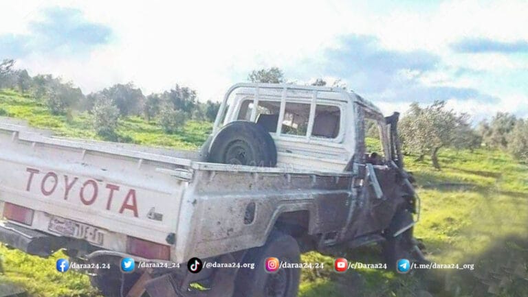 استهداف سيارة في ريف محافظة درعا الغربي