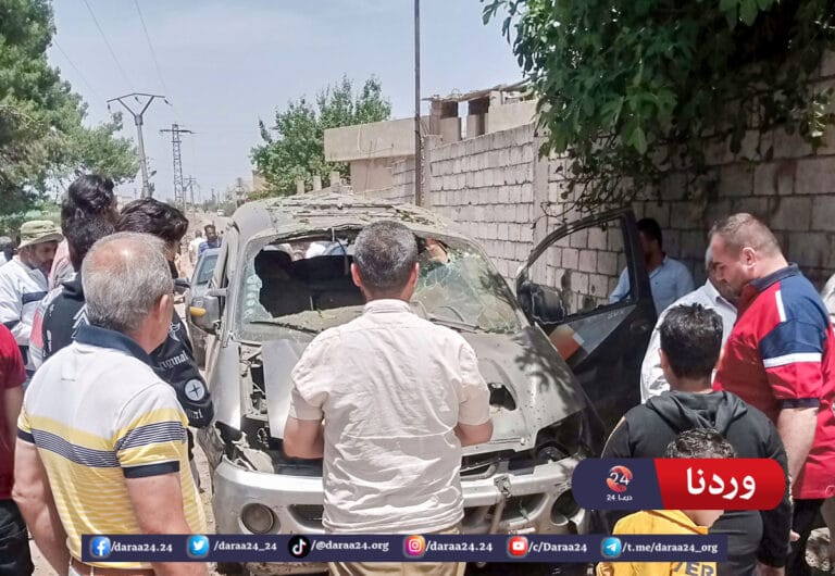 انفجار سيارة خاصة في مدينة طفس