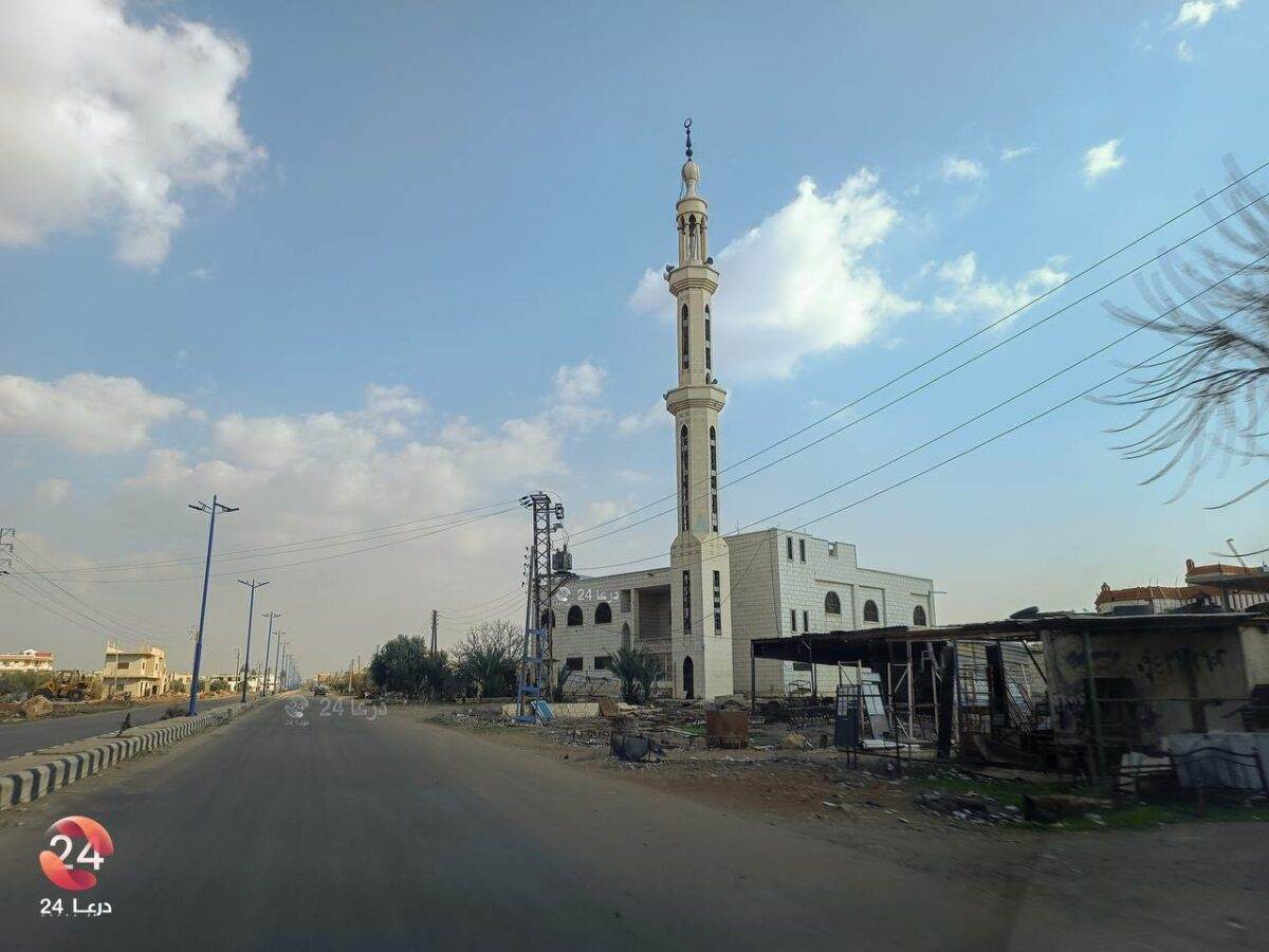 الشارع العام في بلدة كحيل في الريف الشرقي من محافظة درعا.
