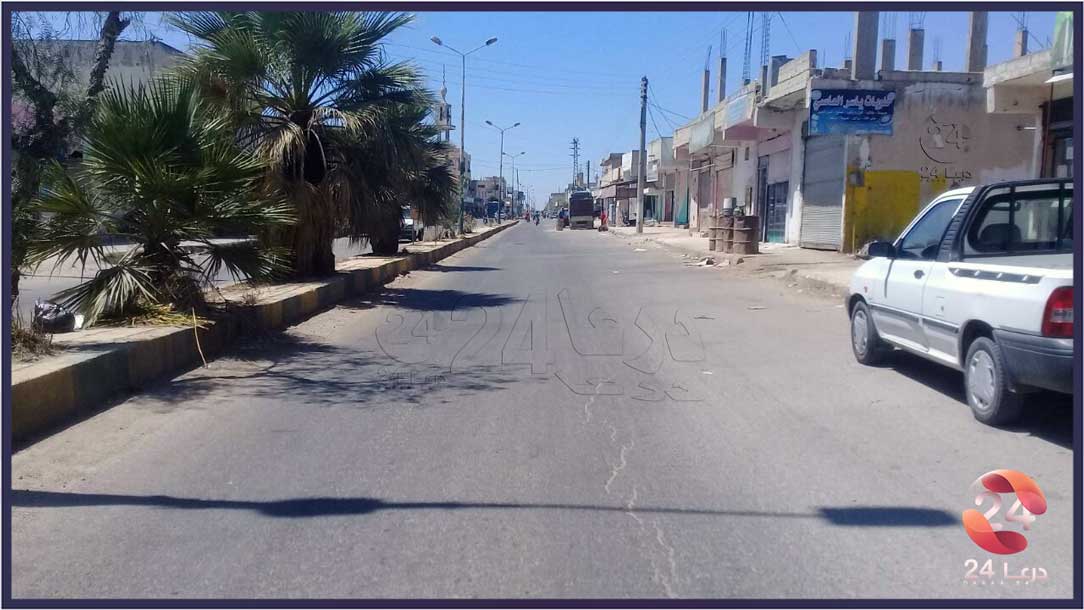 من شوارع مدينة إنخل في الريف الشمالي من محافظة درعا.
