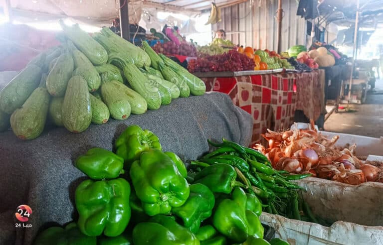 محل لبيع الخضروات والفواكه في ريف محافظة درعا الشرقي