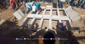 مخلفات الحرب، من دفن ضحايا انفجار مادة من مخلفات الحرب في بلدة دير العدس
