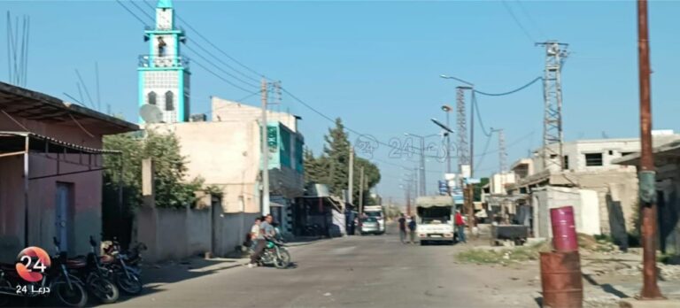 من شوارع بلدة معربة في الريف الشرقي من محافظة درعا