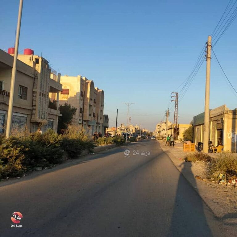 من شوارع مدينة الحراك في الريف الشرقي من محافظة درعا