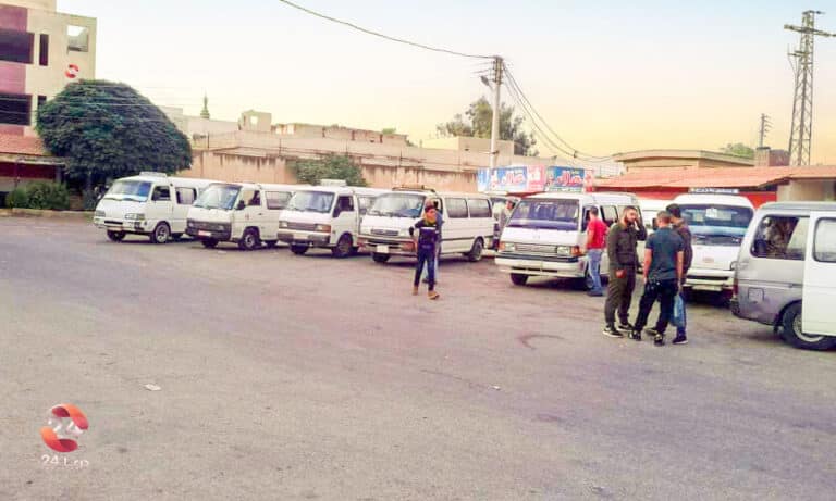 كراج النقل في مدينة ازرع في ريف محافظة درعا الشرقي