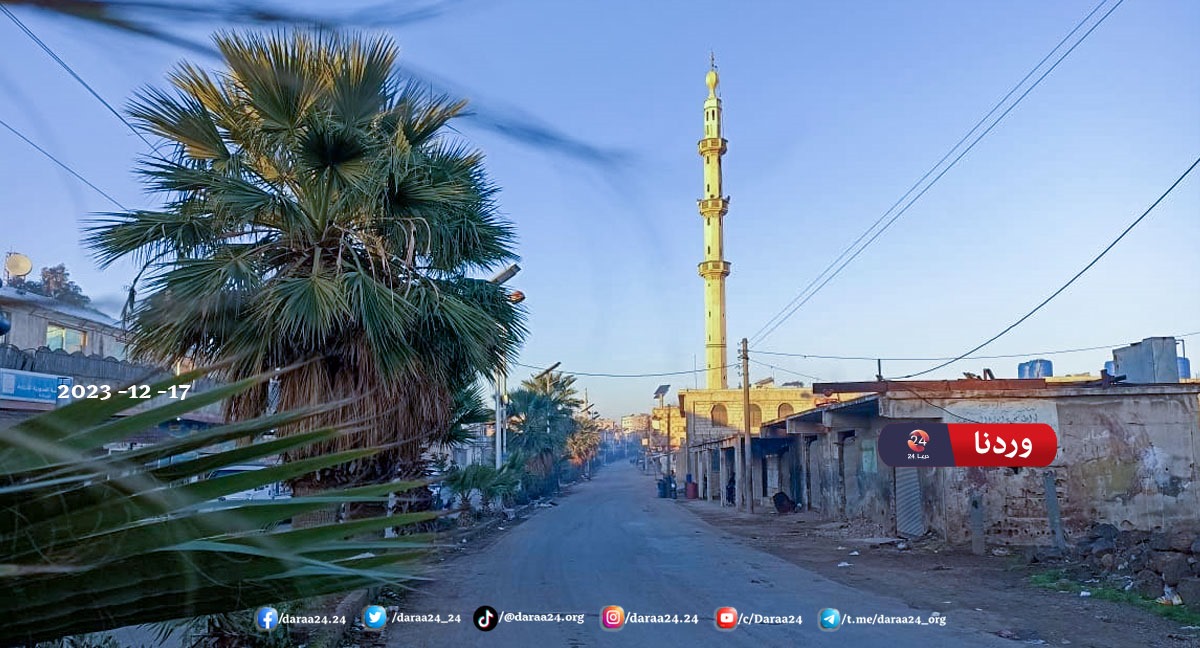 من شوارع مدينة جاسم في الريف الشمالي من محافظة درعا