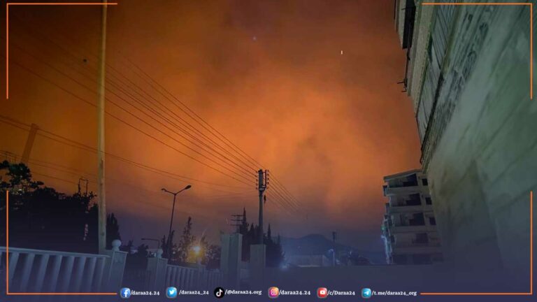من القصف الاسرائيلي الذي طال العاصمة دمشق يوم الأحد 17 آذار