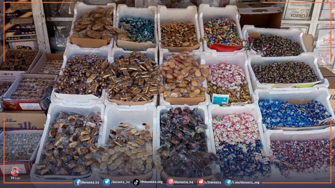 حلويات العيد ارتفاع في الأسعار وتراجع في الشراء 52 حلويات العيد محل لبيع السكاكر في محافظة درعا