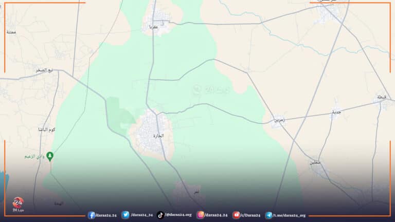 خريطة لبعض بلدات الريف الشمالي في محافظة درعا