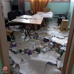آثار التخريب التي لحقت بمدرسة الكتيبة شرقي درعا