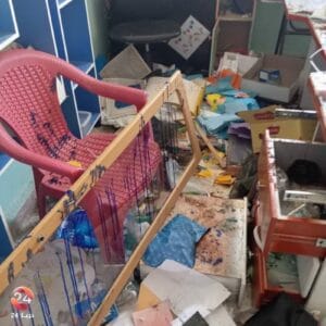 آثار التخريب التي لحقت بمدرسة الكتيبة شرقي درعا