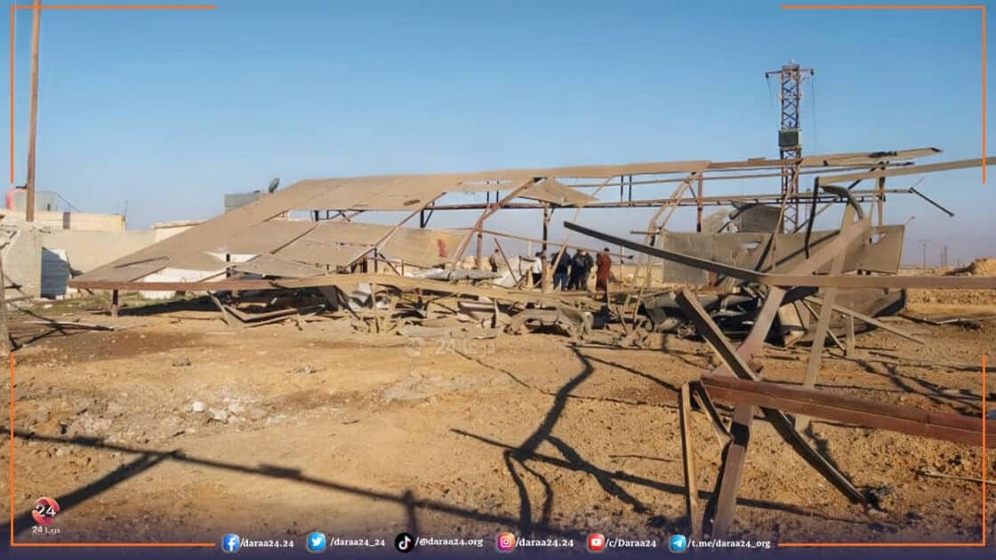 البئر الذي دمره الطيران الأردني في بلدة المتاعية