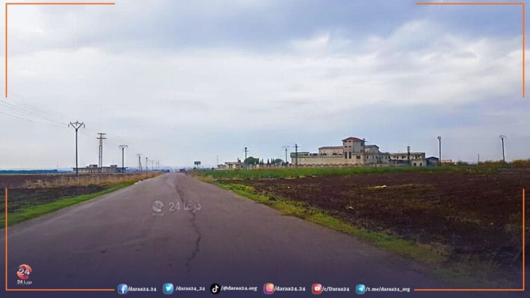 الطريق الواصل بين بلدتي الغارية الشرقية والمسيفرة بالقرب من معمل الماهر.