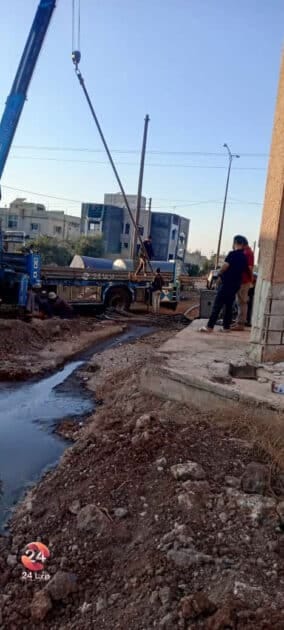 صور من تجربة البئر الذي تم حفره في الحي الشرقي من بلدة معربة في الريف الشرقي من محافظة درعا
