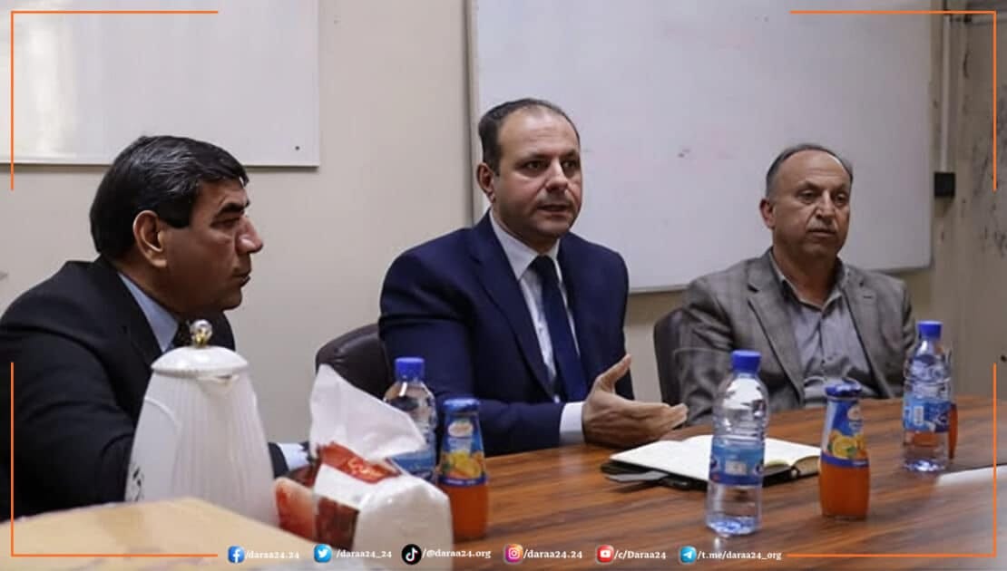 وزير الصحة مع مدير صحة درعا ومدير مشفى درعا