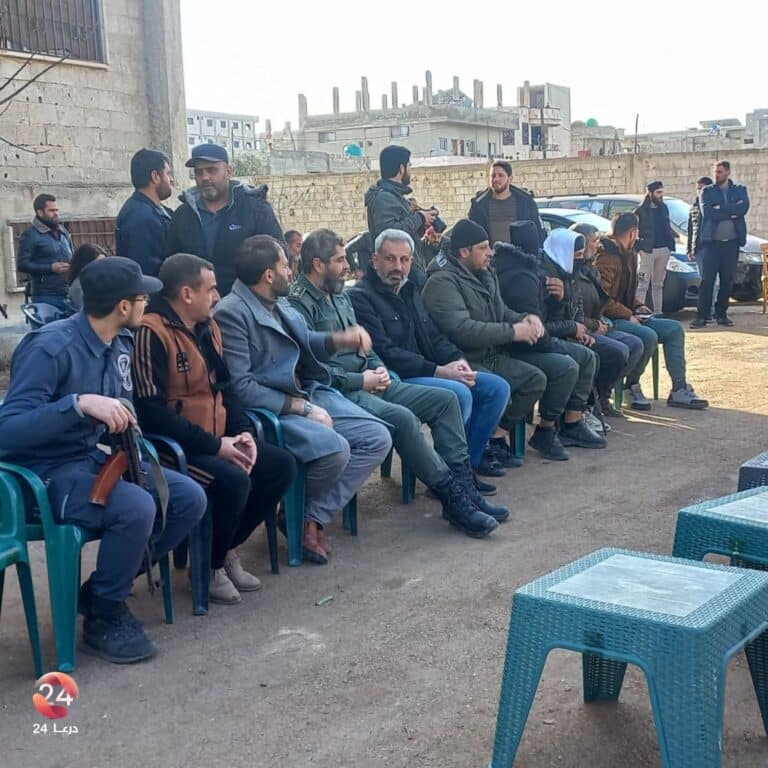 اجتماع في مدينة نوى في ريف درعا الشمالي وتعيين قائداً للشرطة