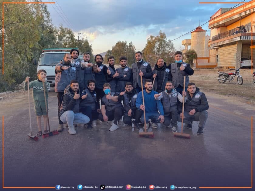 العمل التطوعي يزهر في درعا: فريق النهضة في مدينة الحارّة نموذجاً 51 فريق النهضة والعمل التطوعي في مدينة الحارة في ريف درعا الشمالي.