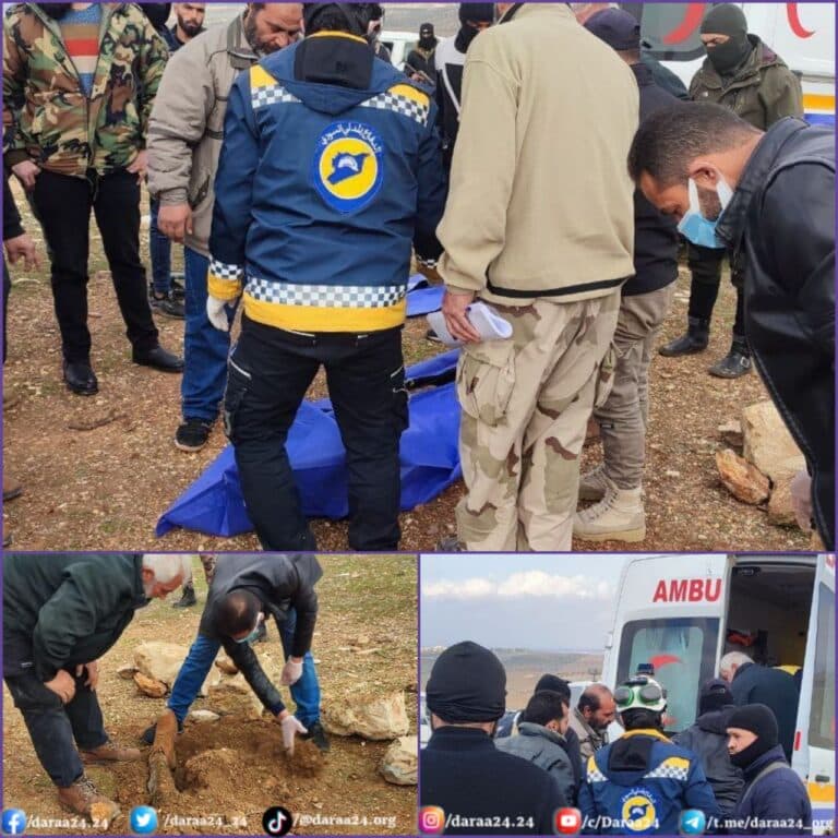 لحظة استخراج الجثة