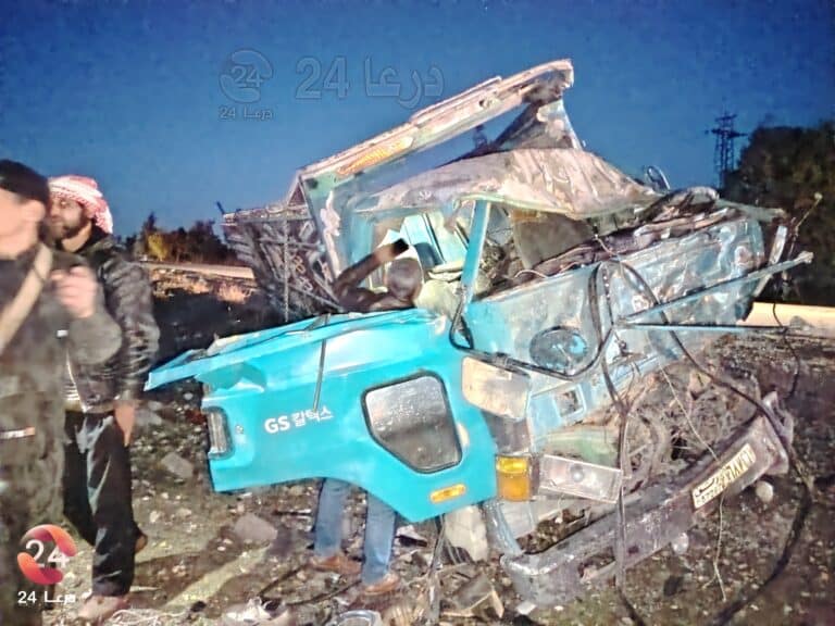 حادث مروري على أوتوستراد درعا - دمشق