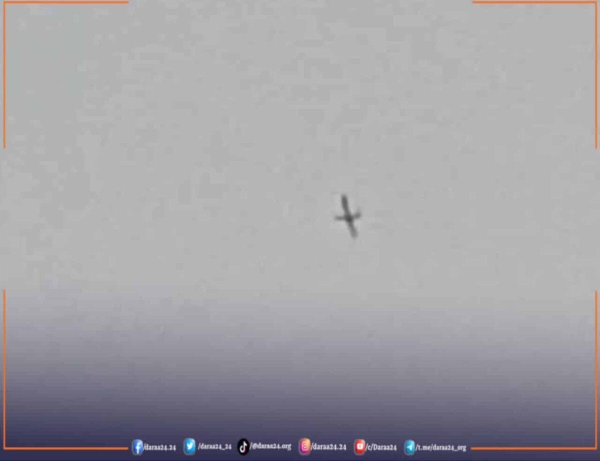 طائرة استطلاع في سماء الريف الغربي من محافظة درعا