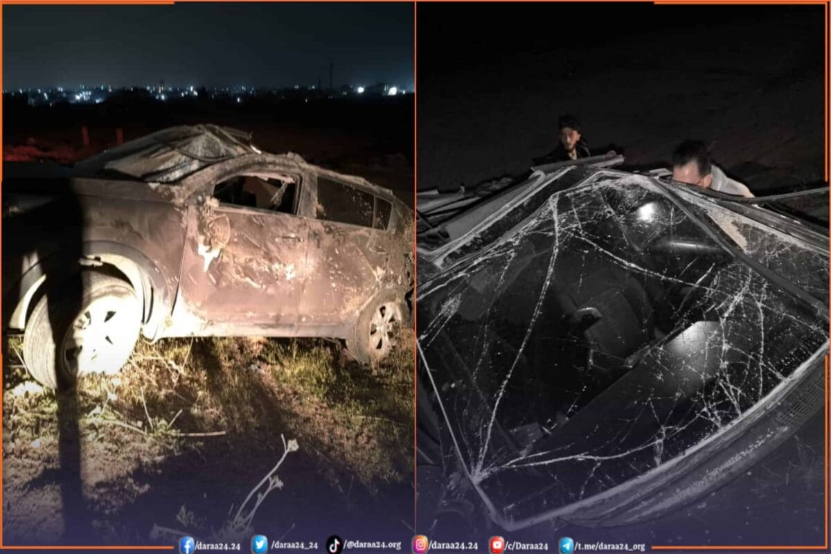 حادث سير على طريق كتيبة الرادار شرق بلدة النعيمة.