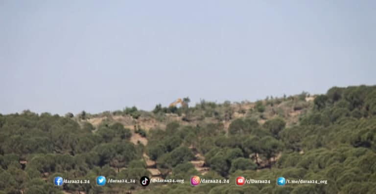 تجريف الأشجار في حرش الشحار في ريف القنيطرة الشمالي