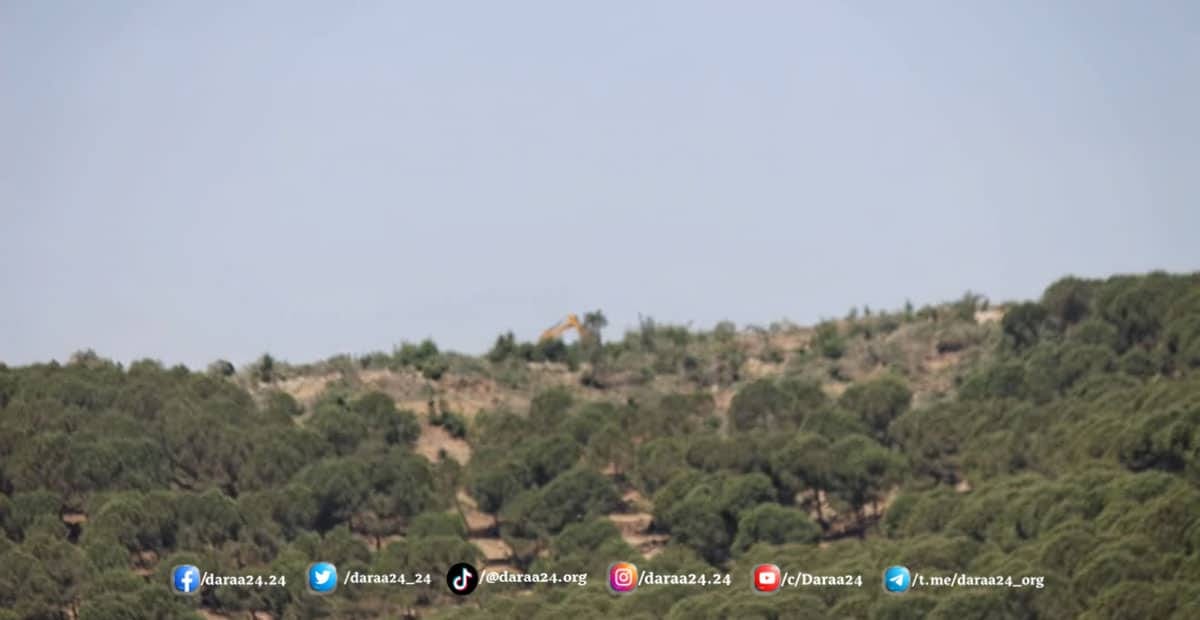 تجريف الأشجار في حرش الشحار في ريف القنيطرة الشمالي