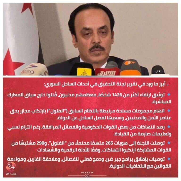 اللجنة الوطنية للتحقيق في أحداث الساحل: انتهاكات جسيمة وتوصيات للإصلاح والمساءلة