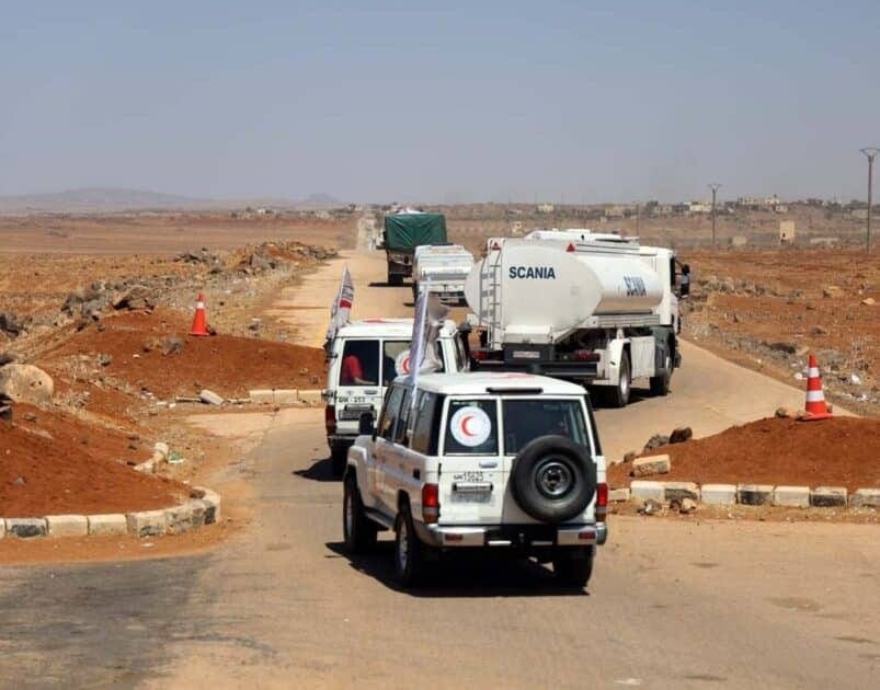 قوافل المساعدات الى السويداء 2