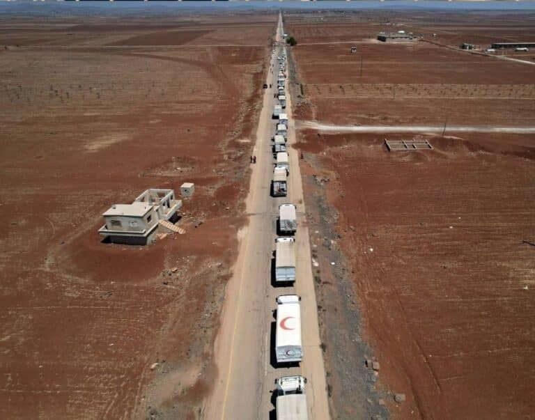 الأمم المتحدة: 70% من السوريين بحاجة إلى المساعدة وثلث المدارس خارج الخدمة 2 قوافل المساعدات الى السويداء